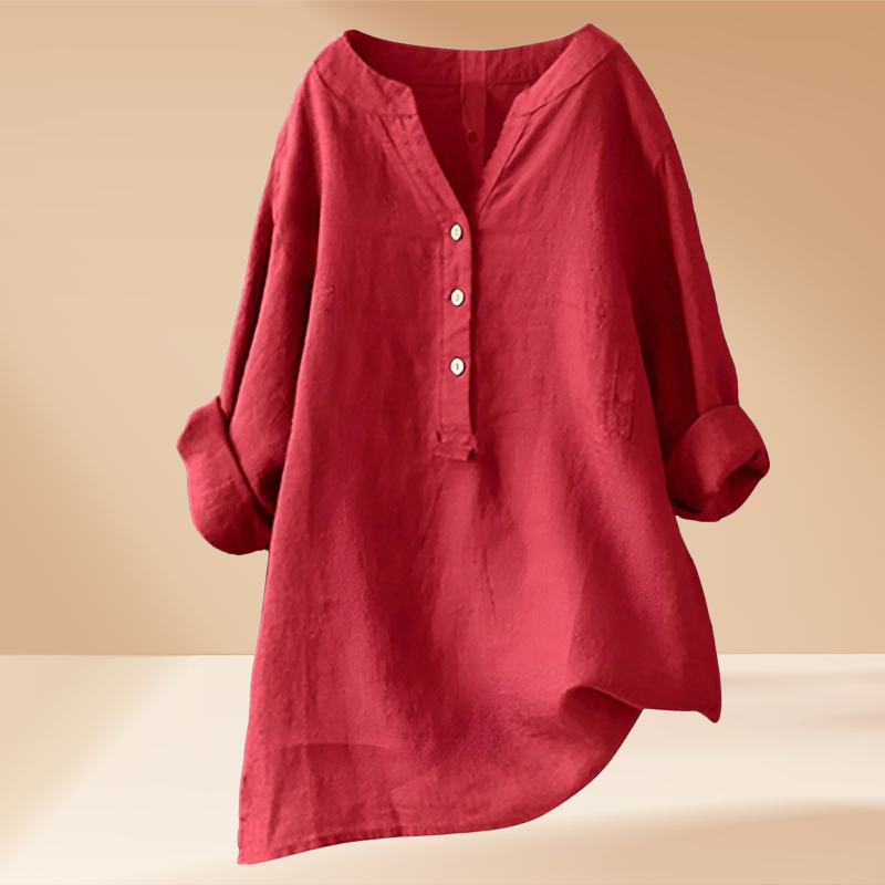 Zarina –  Langermet bluse i lin som puster