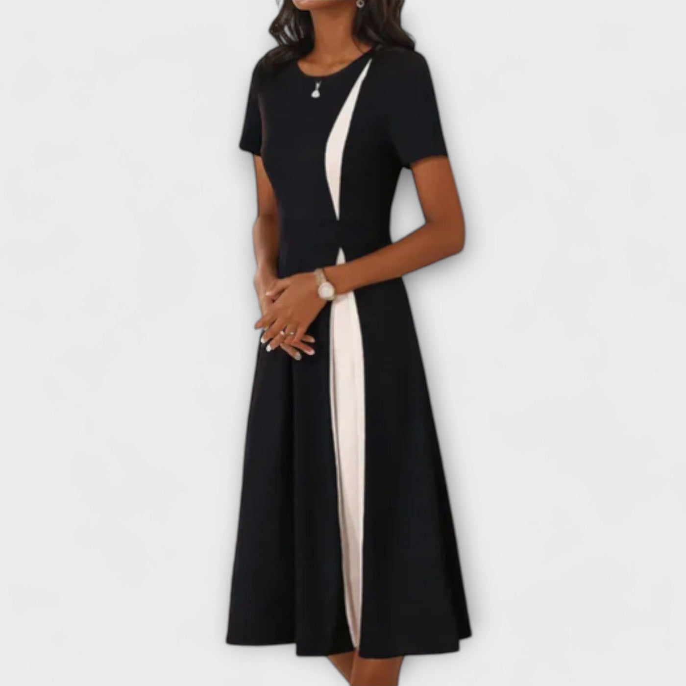 Anette – Elegant kontrastkjole