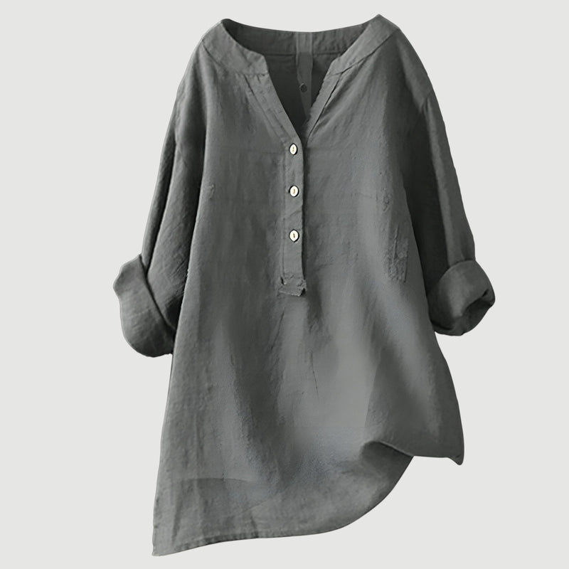 Zarina –  Langermet bluse i lin som puster