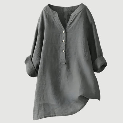 Zarina –  Langermet bluse i lin som puster
