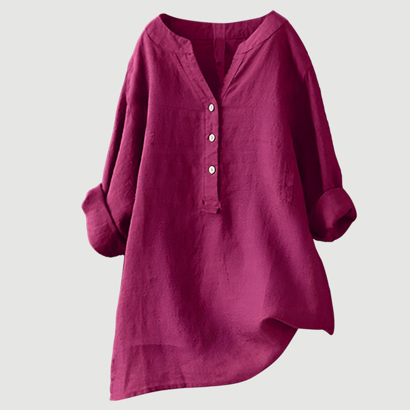 Zarina –  Langermet bluse i lin som puster