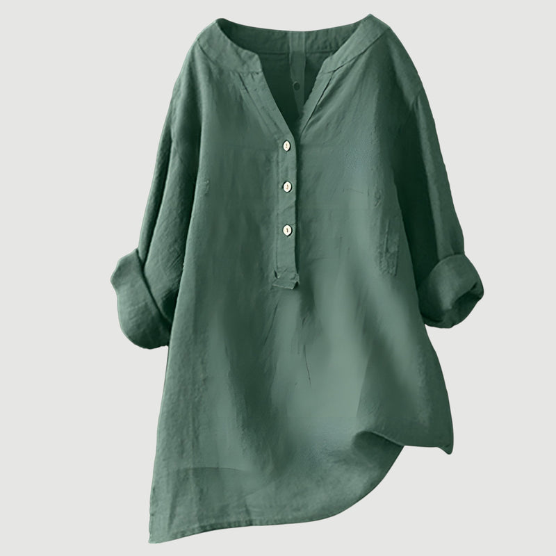 Zarina –  Langermet bluse i lin som puster