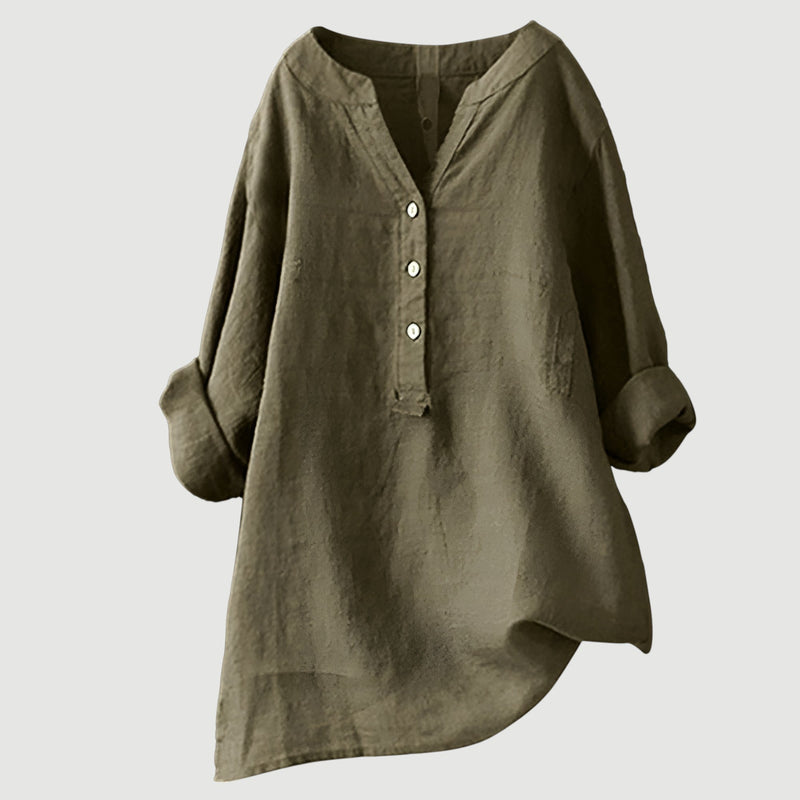 Zarina –  Langermet bluse i lin som puster