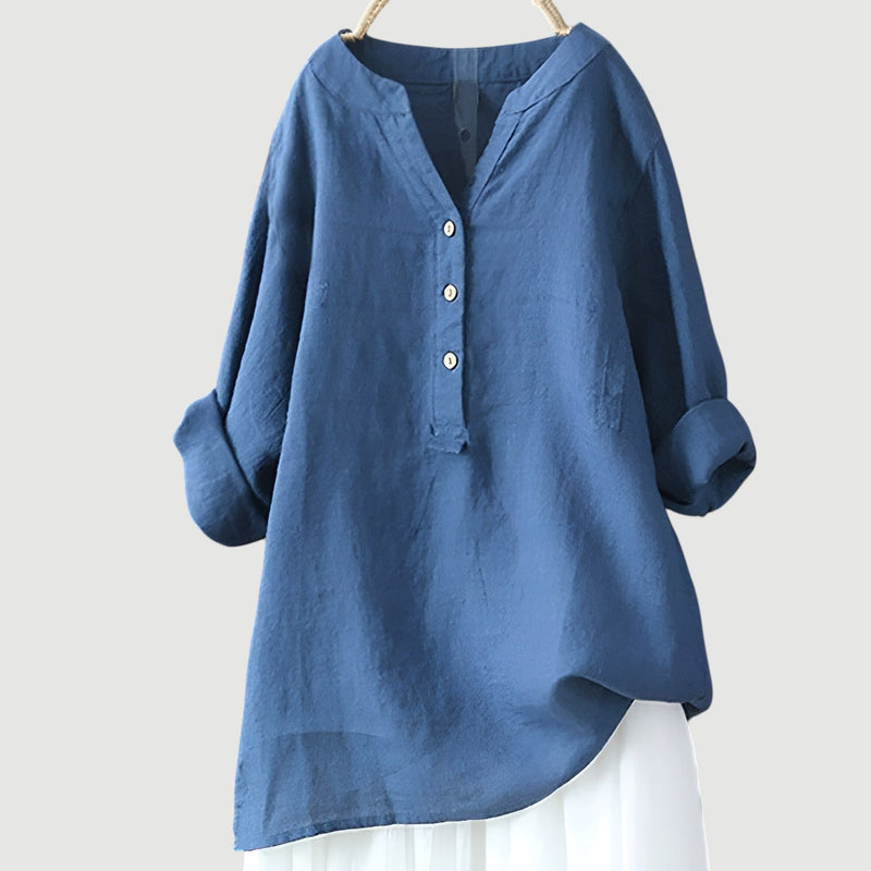 Zarina –  Langermet bluse i lin som puster
