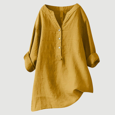 Zarina –  Langermet bluse i lin som puster